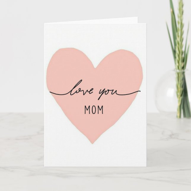 Sweet Pastel Heart Mom Card (Front)