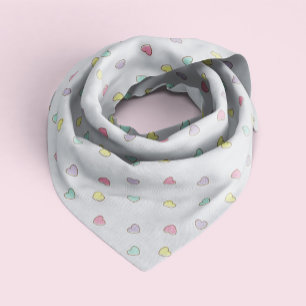 Sweet Pastel Hearts Pattern Bandana