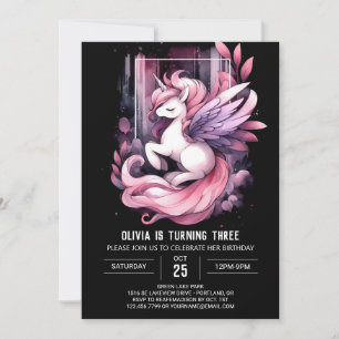 Sweet Pastel Horse Birthday Invitation