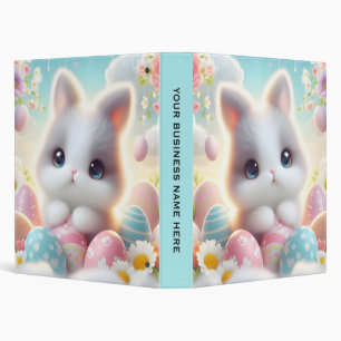 Sweet Pastel Kawaii Kitten Easter Eggs 3 Ring Binder