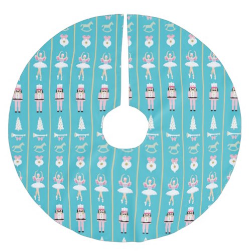 Sweet Pastel Nutcracker Christmas Brushed Polyester Tree Skirt