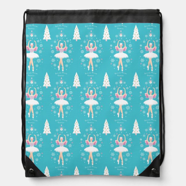 Sweet Pastel Nutcracker Christmas Drawstring Bag (Front)
