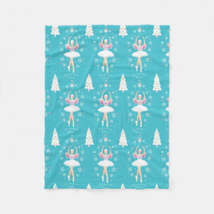 Sweet Pastel Nutcracker Christmas Fleece Blanket