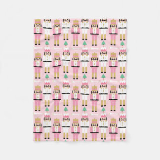 Sweet Pastel Nutcracker Christmas Fleece Blanket