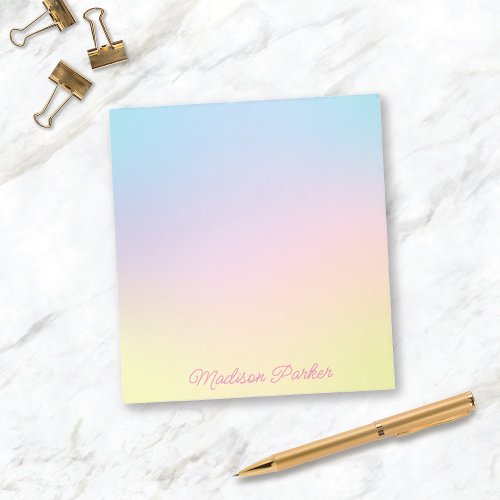 Sweet Pastel Ombr Notepad Personalized for Kids