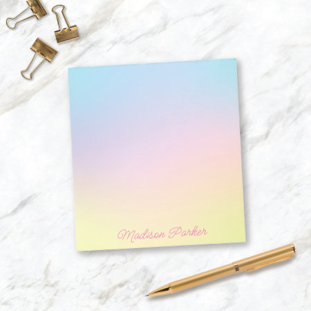 Sweet Pastel Ombré Notepad Personalized For Kids