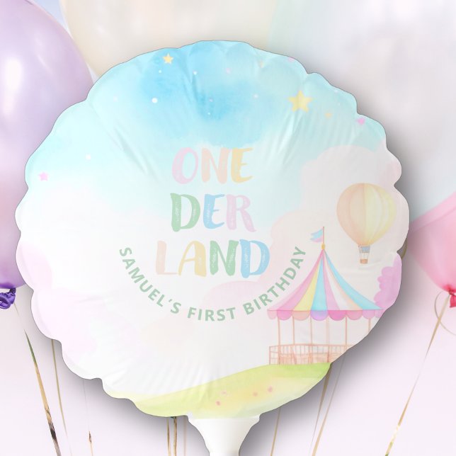 Sweet pastel onederland watercolor 1st Birthday Balloon (Creator Uploaded)