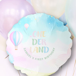 Sweet pastel onederland watercolor 1st Birthday Balloon