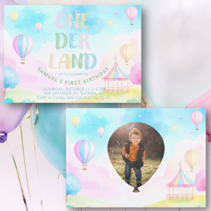 Sweet pastel onederland watercolor 1st Birthday Invitation