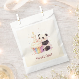 Sweet Pastel Panda Baby 1st Birthday Favor Bag