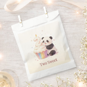 Sweet Pastel Panda Baby 2nd Birthday Favor Bag
