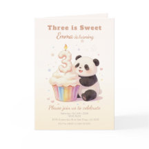 Sweet Pastel Panda Baby 3rd Birthday
