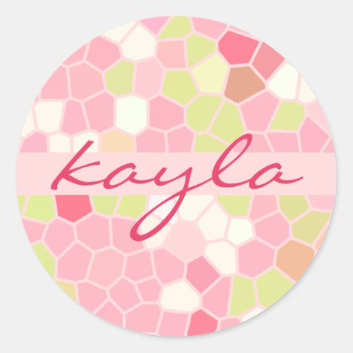 Sweet Pastel Pink Green Abstract Pretty Mosaic Stickers | Zazzle