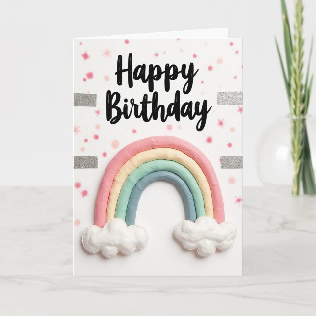 Sweet Pastel Rainbow Card (Front)