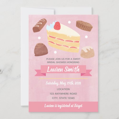 Sweet Pastry Cake Bridal Shower Invitation
