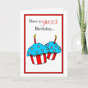 Sweet Patriotic Birthday Letterpress Thank You Card