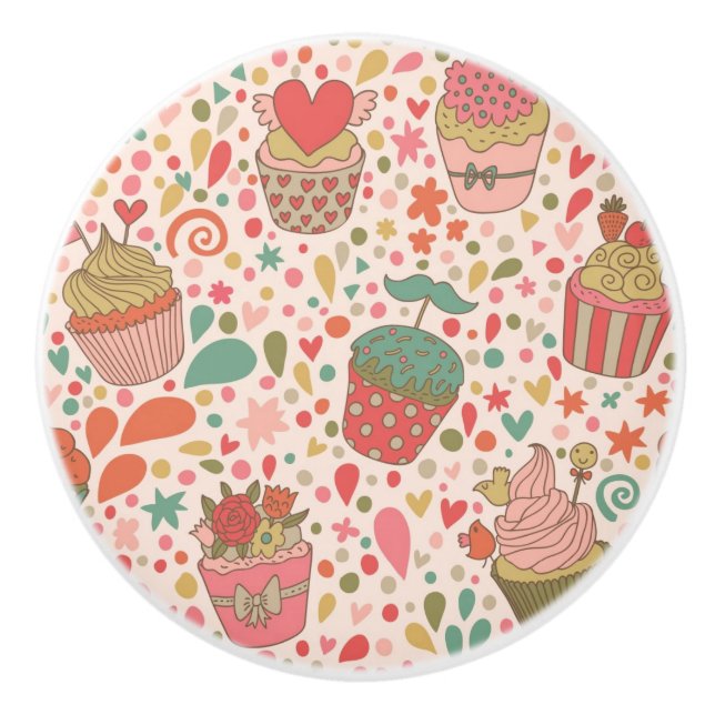 Sweet pattern ceramic knob (Front)