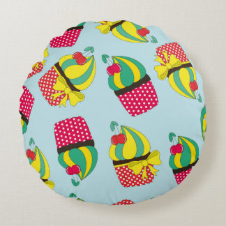 sweet pattern design. Vintage illustration Round Pillow