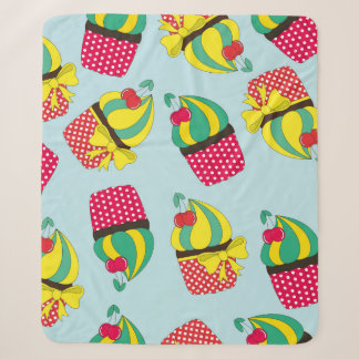 sweet pattern design. Vintage illustration Sherpa Blanket