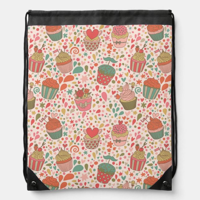Sweet pattern drawstring bag (Front)