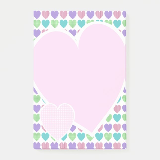 Sweet Pattern Hearts Post-it Notes (Front)