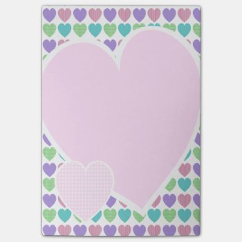 Sweet Pattern Hearts Post-it Notes by tshirtmeshirt at Zazzle