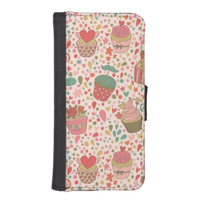 Sweet pattern iPhone wallet case (Front)
