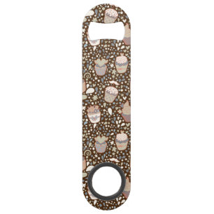 Sweet pattern made of tasty cupcakes bar key