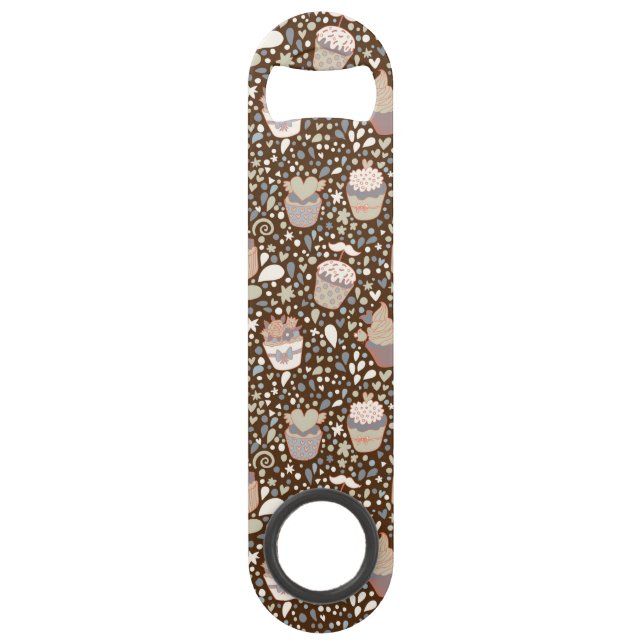 Sweet  pattern made of tasty cupcakes bar key (Front)