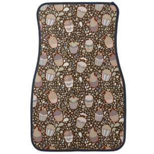 Sweet  pattern made of tasty cupcakes car mat