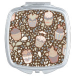 Sweet  pattern made of tasty cupcakes compact mirror