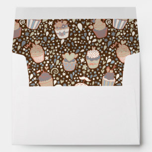 Sweet pattern made of tasty cupcakes envelope