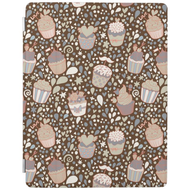 Sweet  pattern made of tasty cupcakes iPad smart cover (Front)