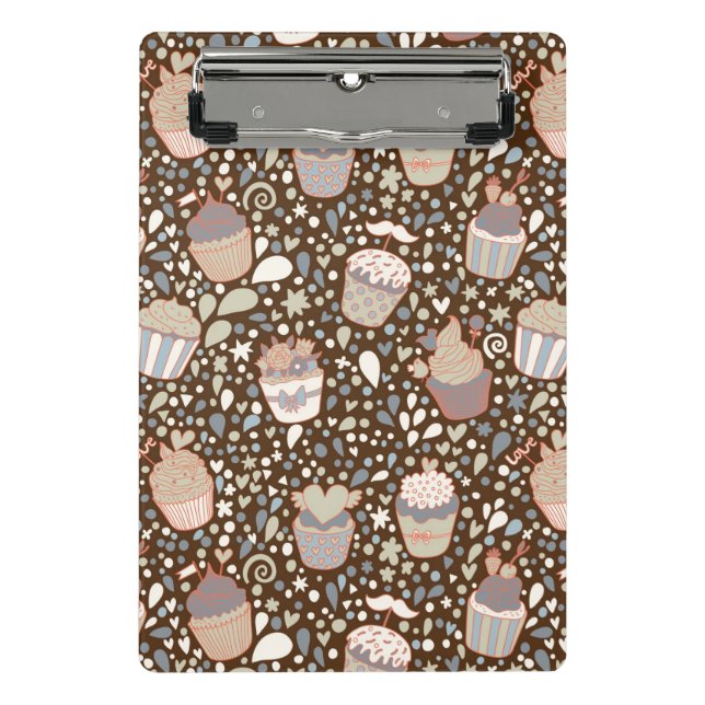 Sweet  pattern made of tasty cupcakes mini clipboard (Front)