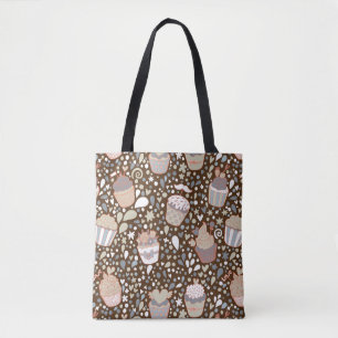 Sweet pattern made of tasty cupcakes tote bag