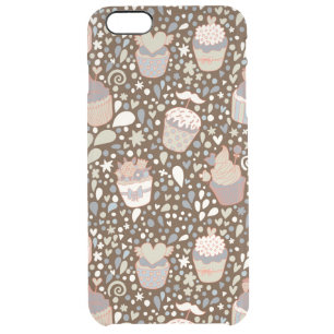 Sweet  pattern made of tasty cupcakes clear iPhone 6 plus case