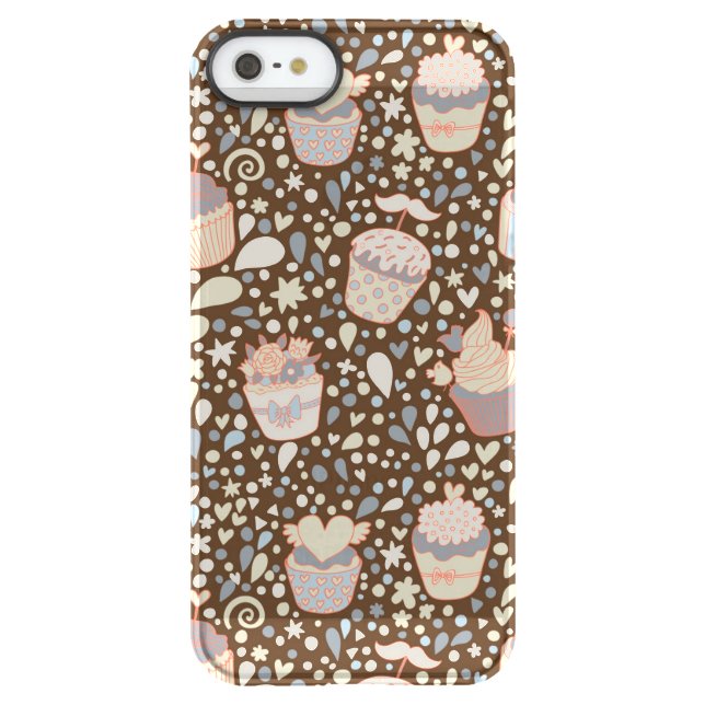 Sweet  pattern made of tasty cupcakes uncommon iPhone case (Back)