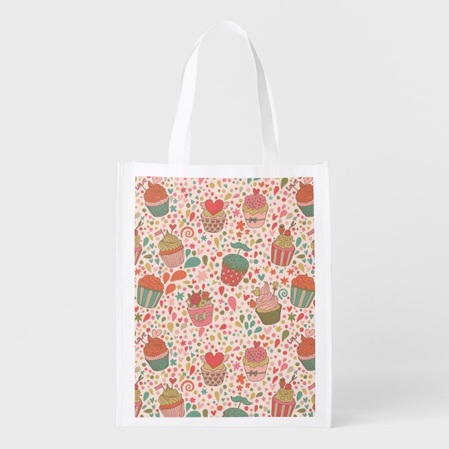 Sweet pattern reusable grocery bag (Front)