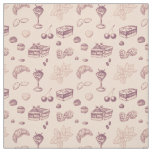 Sweet pattern with various desserts. fabric