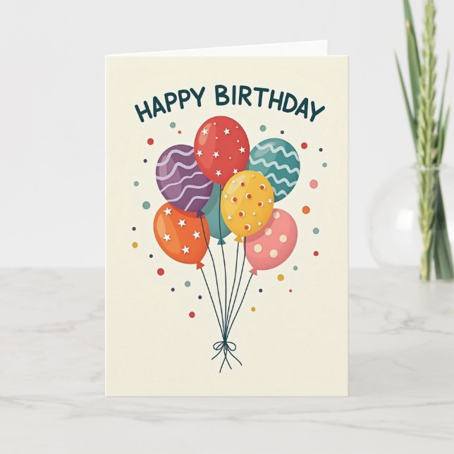 Sweet Patterned Balloon Card (Front)