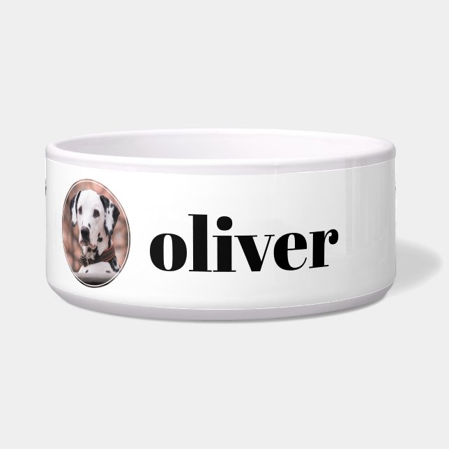 Sweet Paw Prints Personalized Dog Photo Bowl (Front)