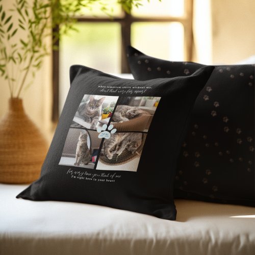 Sweet Paw Prints Personalized Pet Memorial Photo  Throw Pillow
