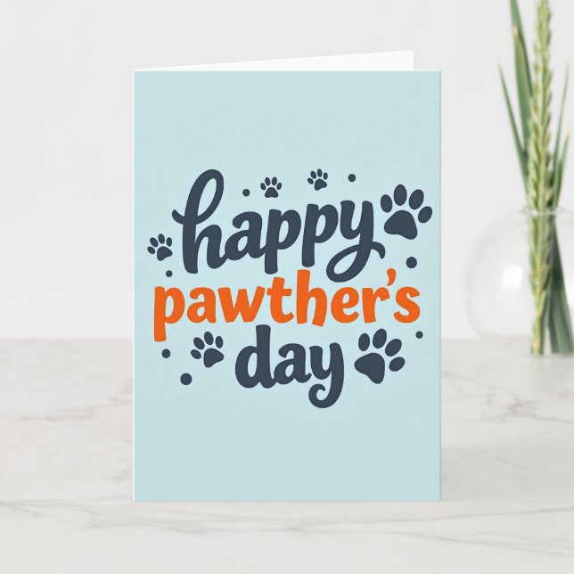 Sweet Pawthers Day Paw Prints Card (Front)