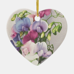 Sweet Pea 1907 Ceramic Ornament