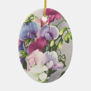 Sweet Pea 1907 Ceramic Ornament