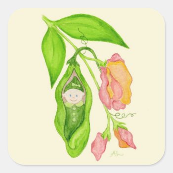 Sweet Pea Baby Girl Stickers by PainterPlace at Zazzle