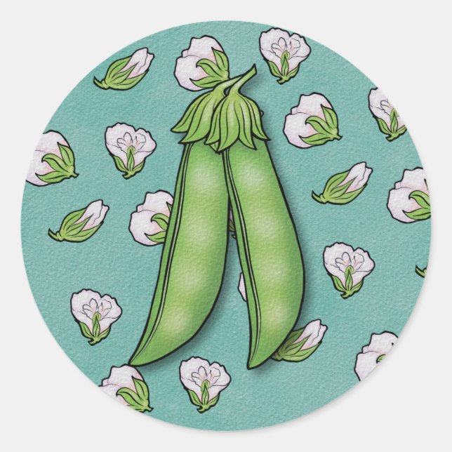 Sweet Pea Baby Shower Classic Round Sticker (Front)