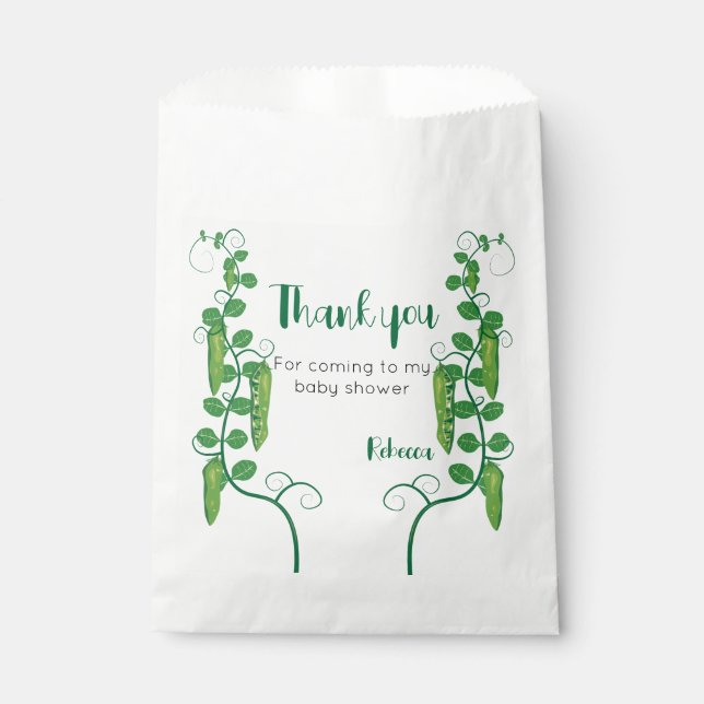 Sweet pea baby shower Favor Bags (Front)