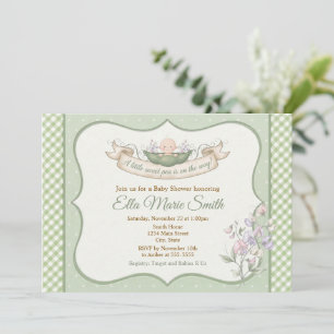 Sweet Pea Baby Shower Invitation Gender Neutral