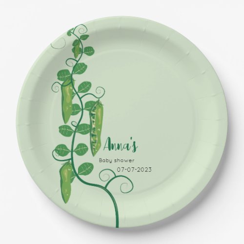 Sweet pea baby shower paper plates